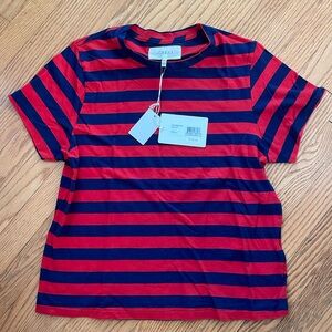 NWT The Great The Little Tee Shirt Red Blue Striped Medium Size 2 New